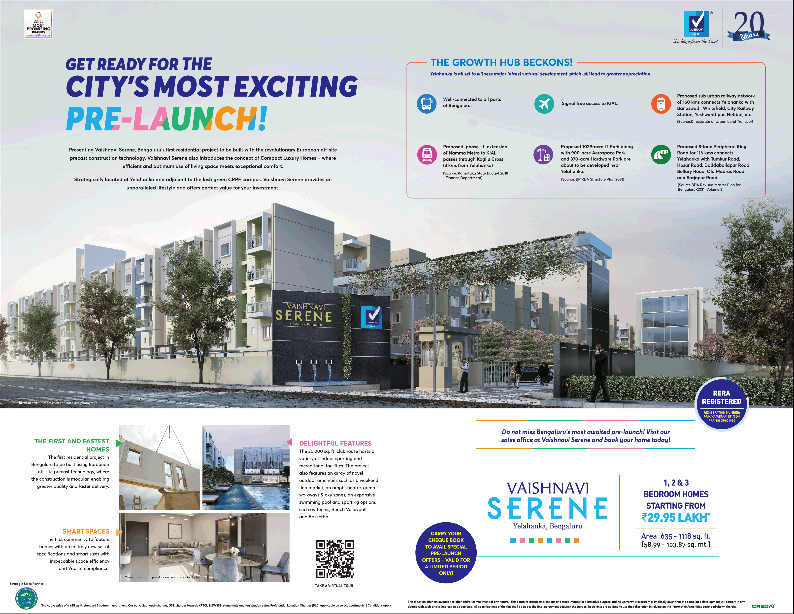 Vaishnavi Serene presenting delightful features in Yelahanka, Bangalore Update